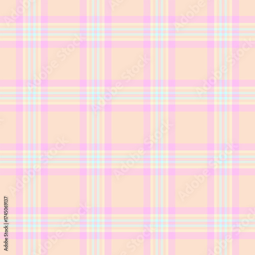 Pastel plaid seamless pattern. Calming, soft color scheme evokes tranquility, ideal for backgrounds, textiles, or design projects needing a gentle, harmonious touch.