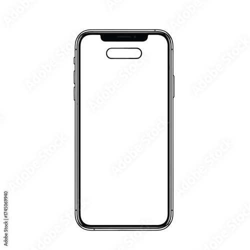 Vector illustration of smartphone outline