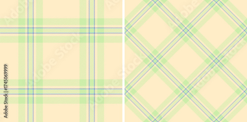 Texture pattern seamless of background vector check with a plaid textile tartan fabric. Set in light colors for geometric design patterns.