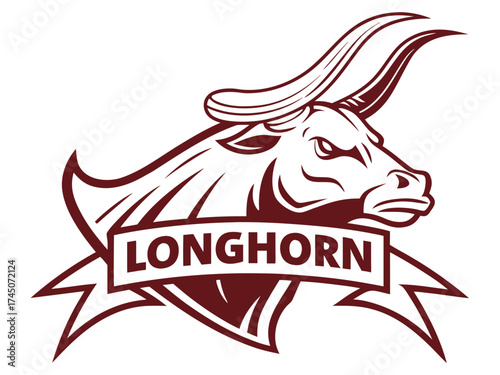 Wallpaper Mural Texas Longhorn Bull Logo – Vintage Western Ranch Emblem Vector Torontodigital.ca