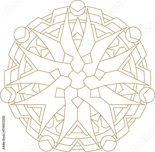Εκτύπωση καμβά sketch vector illustration silhouette design ornament decoration anagram mandala