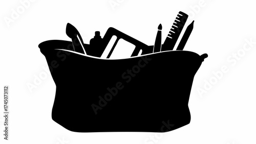 Creative tools organized in a modern container, ready for design inspiration and artistic projects