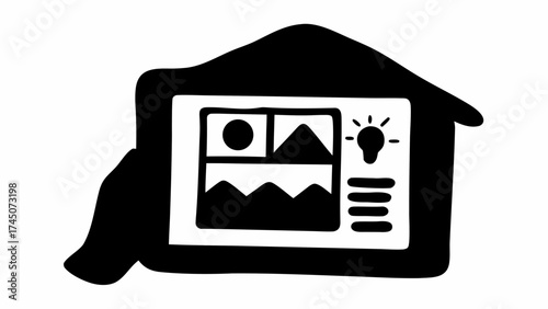 Creative home idea presentation with visual concepts and inspiration light bulb