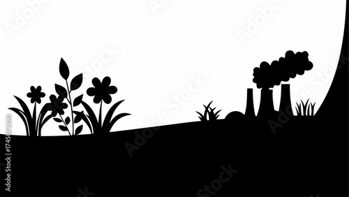 Environmental Contrast: Nature vs. Industry