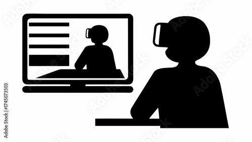 Virtual Reality User and Screen Display