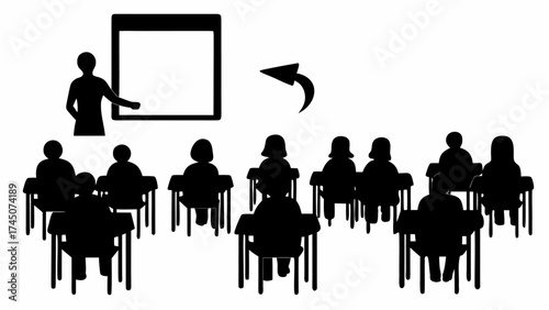 Engaged students listen intently as a teacher presents vital information on a large screen