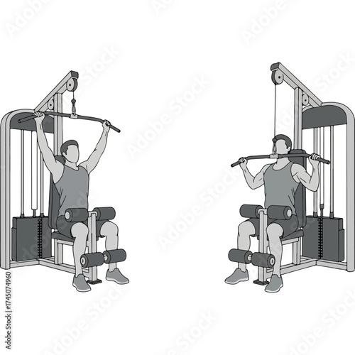 Lat Pulldown Exercise Demonstration - Proper Form and Technique.