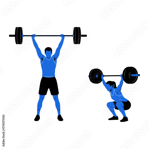 Weightlifting Exercise Demonstration - Overhead Press and Squat.