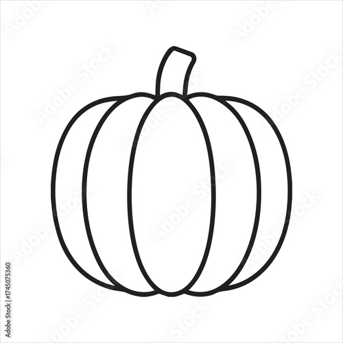 pumpkin Halloween icon line art vector on transparent background