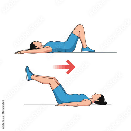 Woman Performing Leg Raises Exercise for Core Strength.