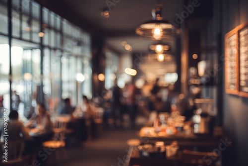 Wallpaper Mural Abstract blur background of people inside a busy coffee shop Torontodigital.ca