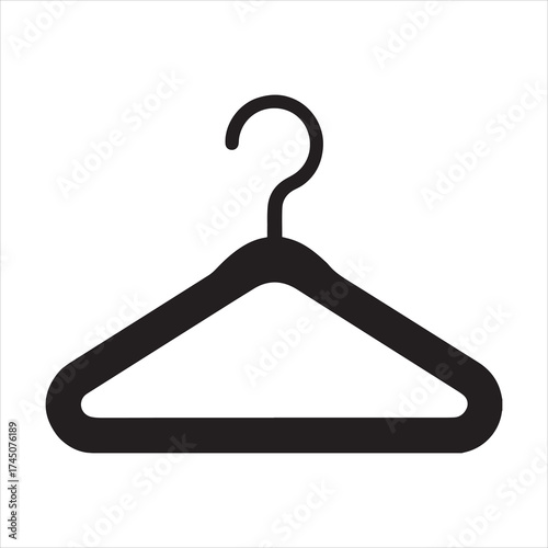 Clothes hanger icon black silhouette vector illustration on transparent background