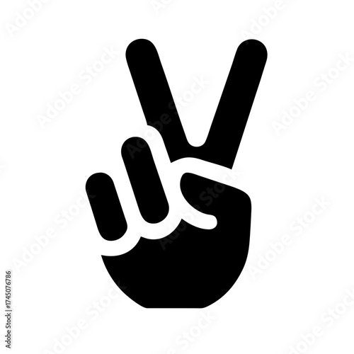 Vector art of victory sign