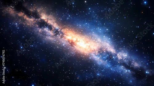 The cosmos filled with countless stars