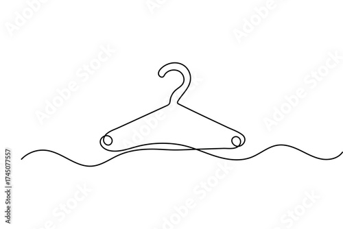 Clothes hangers one line minimalist continuous drawing outline vector isolated on white background
