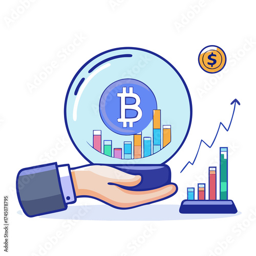 hand holding business graph with money