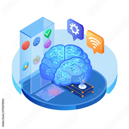 brain global communication concept