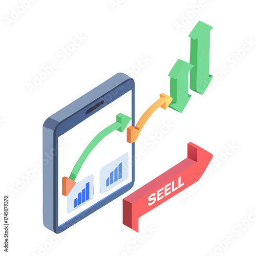business graph with arrow