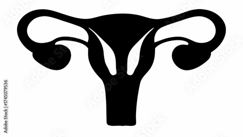 Elegant uterus icon symbolizing women's health, fertility, and reproductive science