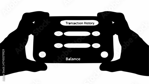 Hands holding smartphone displaying financial transaction history and account balance for easy money management