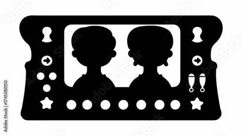 Two Player Arcade Game Silhouette