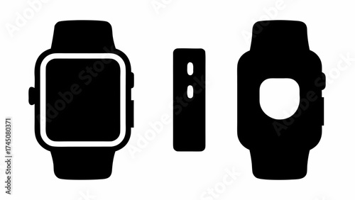 Modern smart watch icons showcasing sleek design and digital functionality for tech enthusiasts