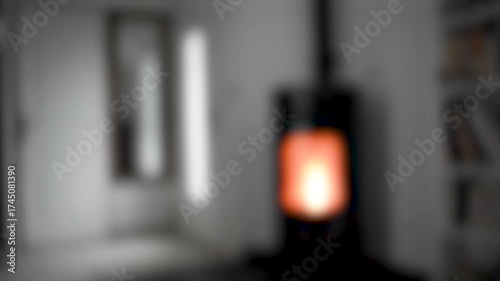 Blurred pellet stove for backgrounds or abstract