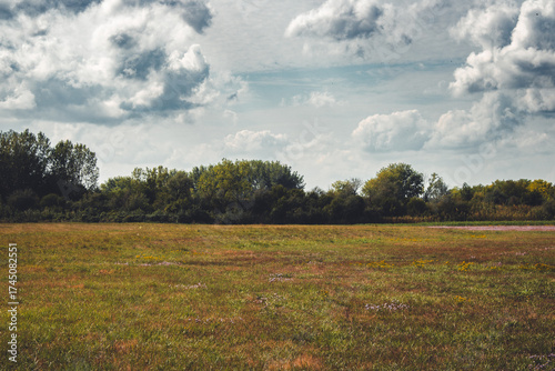 landscape with blue sky and clouds