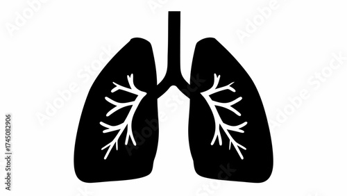 Stylized human lungs anatomical diagram for medical education and health awareness campaigns