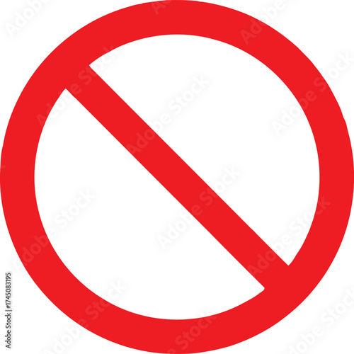 Vector art of red prohibition sign