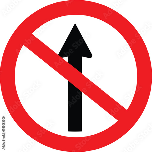 Vector art of prohibition of forward movement sign