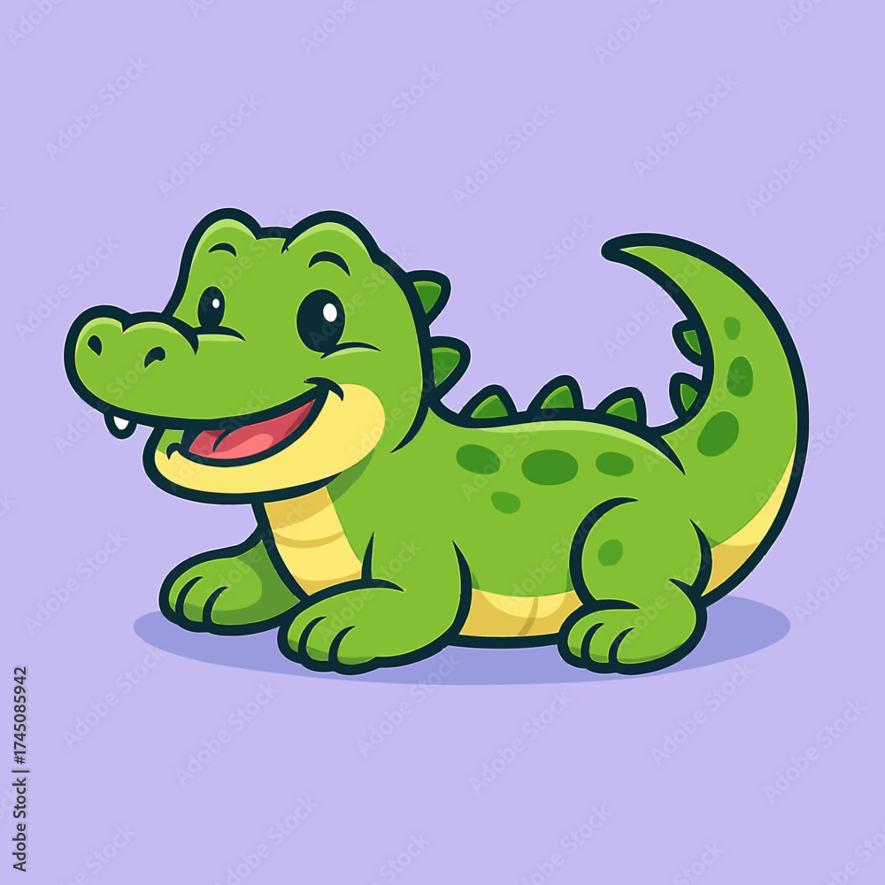 Naklejka premium cartoon crocodile vector illustration