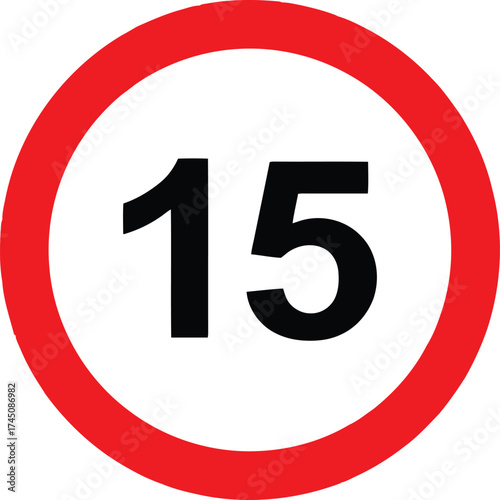 Vector art of speed limit 15 sign