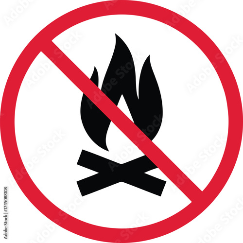 Vector art of no campfire symbol