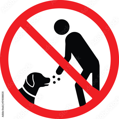 Vector art of no feeding dogs sign
