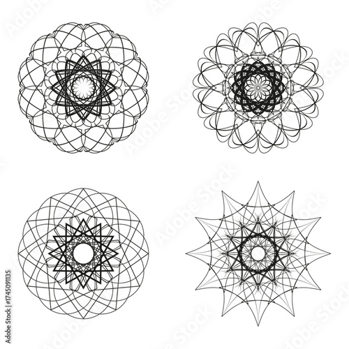 Intricate Geometric Mandala Compositions