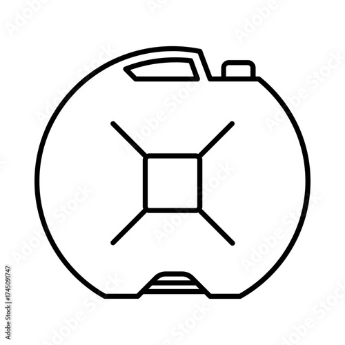 Canister line icon. Simple outline style. Can, fuel, jerry, diesel concept. Vector illustration isolated on white background. EPS 10