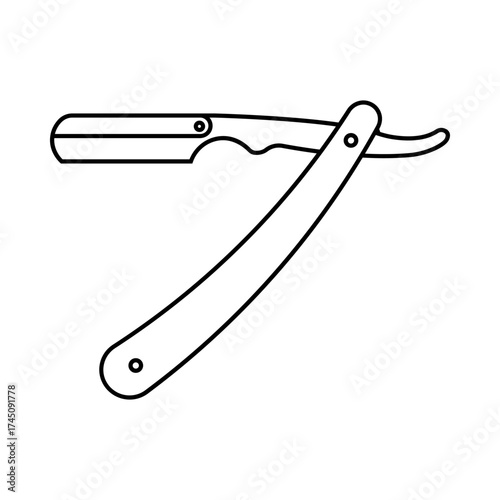Single Straight razor. line icon