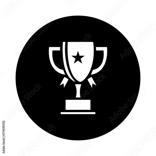 Single Vector Trophy Icon Silhouette. Trophy Symbol