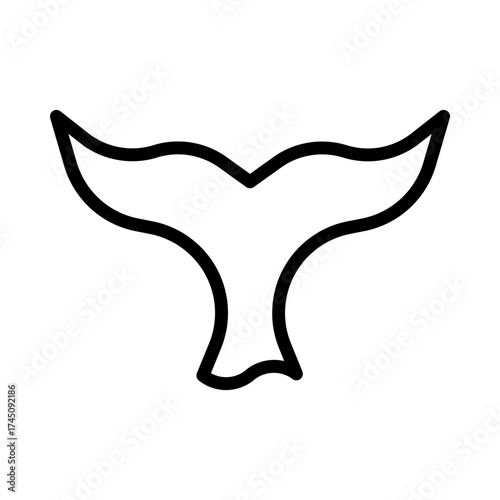 Single simple whale tail concept design logo 
