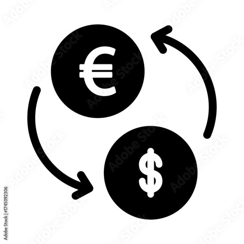 Single Foreign Exchange Icon - Representing the Global Trading of Currencies and International Finance