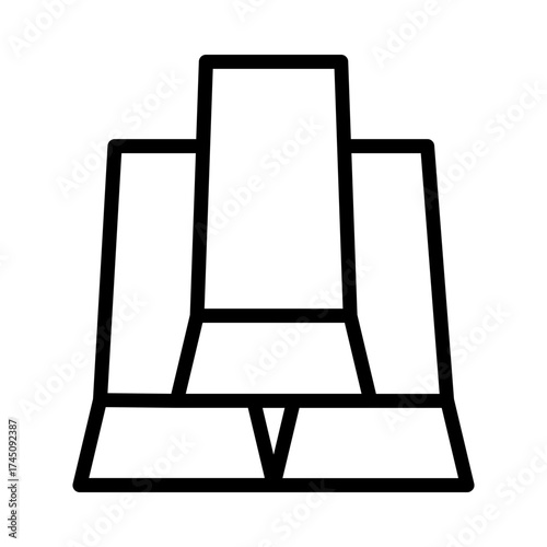 Bullion black glyph icon. Golden and silver bar. Precious metal. Treasure for financial wealth. Asset for economic stability. Silhouette symbol on white space. Vector isolated illustration