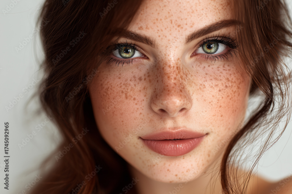 Fototapeta premium a beautiful young cosmetic model looking straight to the camera