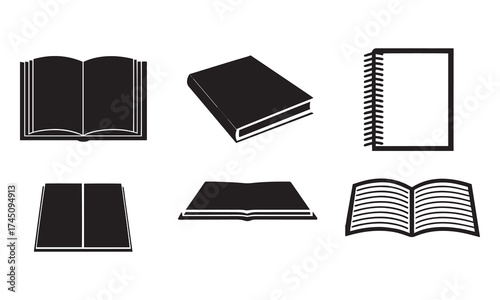 Book Icons Vector Set | Open, Closed, Spiral & Colorful Book Illustrations