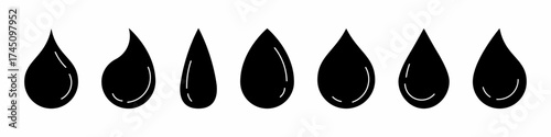 Water oil drop set. Collection of water drop oil icon vector. Stock vector.