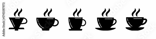Coffee cup set. Collection of coffee cup icon vector. Stock vector.