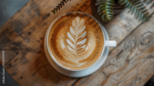 latte art company logo in coffee