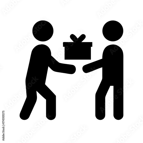 Vector art of gift exchange