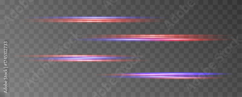 Blue and red speed lines streak across the screen like flashing police lights. The motion adds urgency and drama. Suitable for action scenes or alerts.
