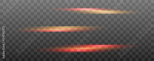 Golden and red flash lines with shimmering sparkles and radiant flare bursts. Great for luxury branding, digital banners, or celebratory graphics. Transparent base.